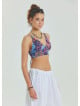 Lace Up Backless Adjustable Blue Ethnic Blouse 4651